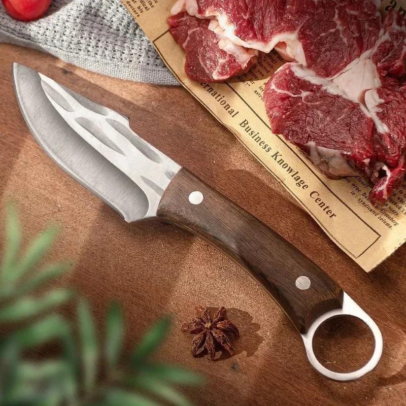 Кухонный нож для обвалки мяса ручной работы с чехлом из нержавеющей стали, профессиональный топор для нарезки мяса, кухонный нож для мяса, инструмент для барбекю