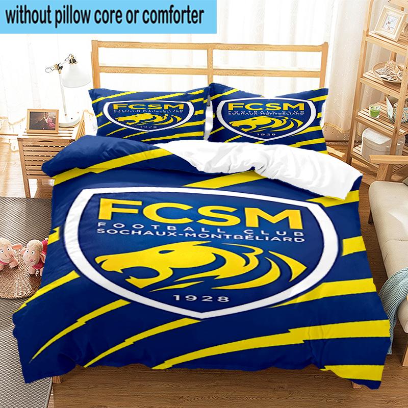 3PCS Fcsm Football Club Emblem Bedding Set,Including 1pc Duvet Cover And 2pcs Pillowcases Perfect for Bedroom, Dormitory, Fan Christmas gift