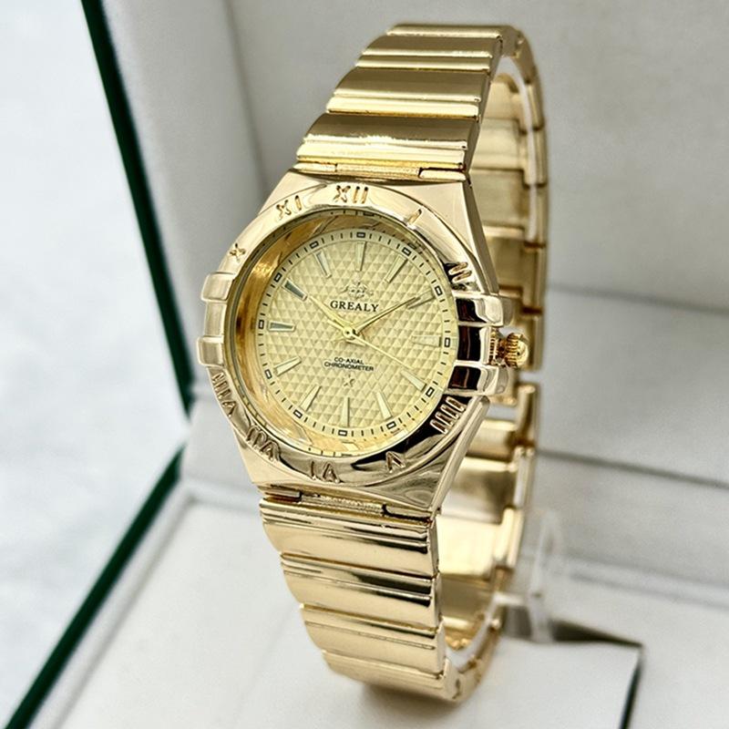 Мужские часы Бренд Люкс Водонепроницаемые Парные часы Золотые Классические Стальные Женские Модные Кварцевые Наручные часы Подарок