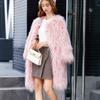 Tan Wool Fur Imitation Fur Coat Korean Edition Solid Tan Wool Women's Long Coat Lamb Hair Belt