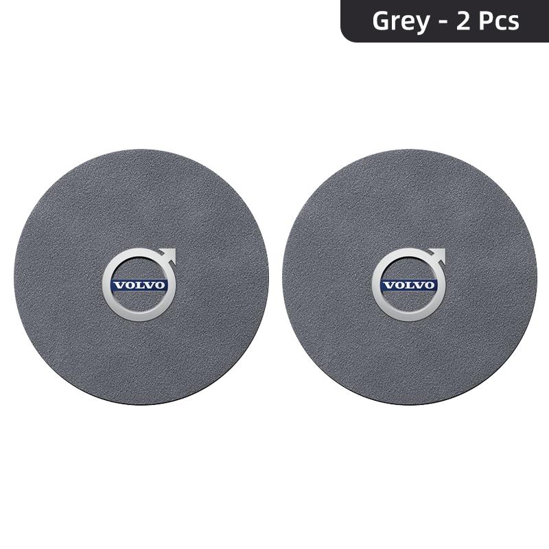 2pcs Suede Car Coaster Water Cup Drink Holder Mat Anti-Slip Pad For Volvo S40 S60 S90 XC40 XC60 XC90 V40 V50 V60 V90 C30 C70 S80