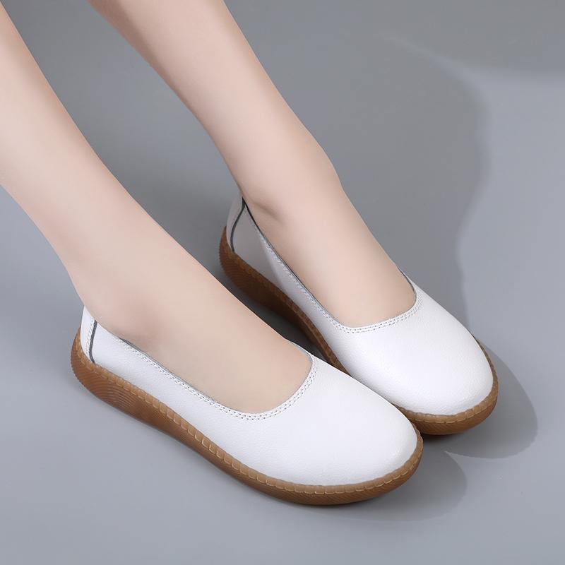 Women Moccasins Penny Loafers Casual White Nurse Footwear Peas Soft Flats Black Driving Walking Shoes for Women