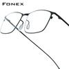 FONEX Titanium Alloy Glasses Frame Men Square Eyeglasses Frame Full-Rim Ultralight Japanese High-end Quality Korean Eyewear 8105