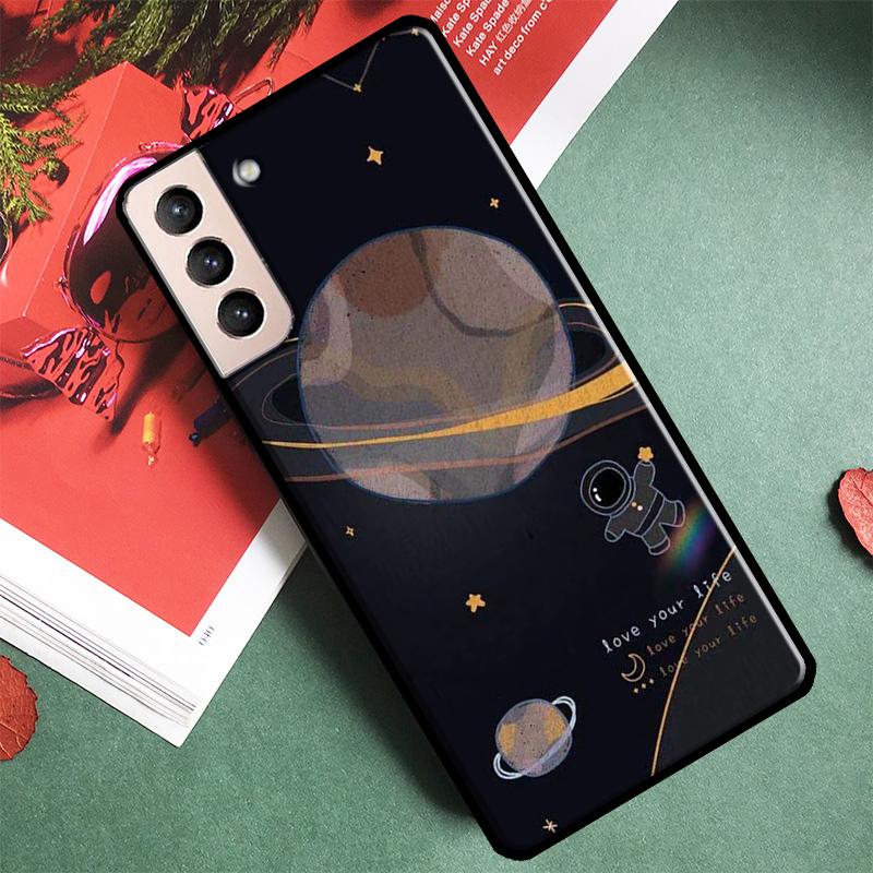 Чехол для телефона с астронавтом и космическим кораблем для Samsung Galaxy S24 Ultra S9 S10 S20 S21 S22 S23 S25 Plus S24 FE Задняя крышка