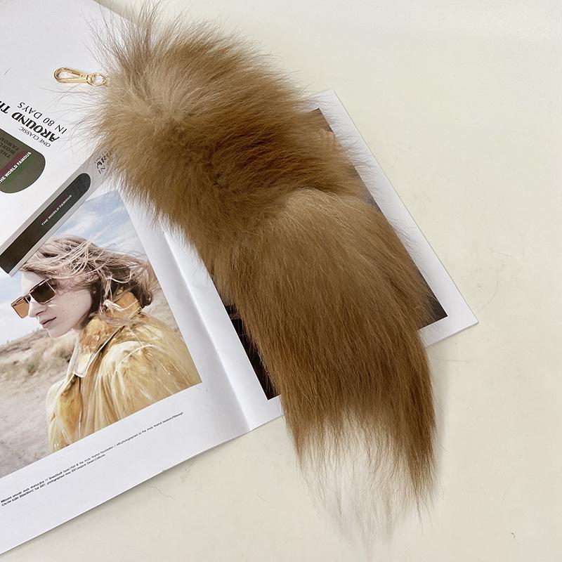 Модный большой лисий хвост брелок сумка брелок пушистое украшение