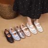 Fashion Summer Breathable Ballet Shoes Fashion Solid Colour Non-slip Hollow Out Flat Bottom Casual Slip On Loafers Sapatos Feminino