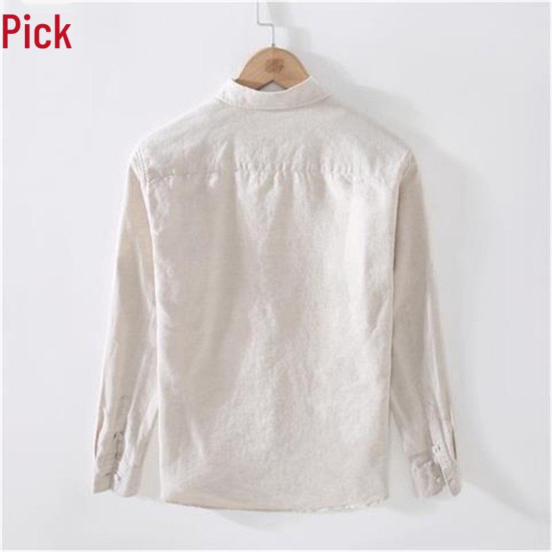 Мужская летняя льняная куртка-рубашка для защиты от солнца - Тонкая, с длинным рукавом, смесь хлопка/льна, повседневный верхняя одежда