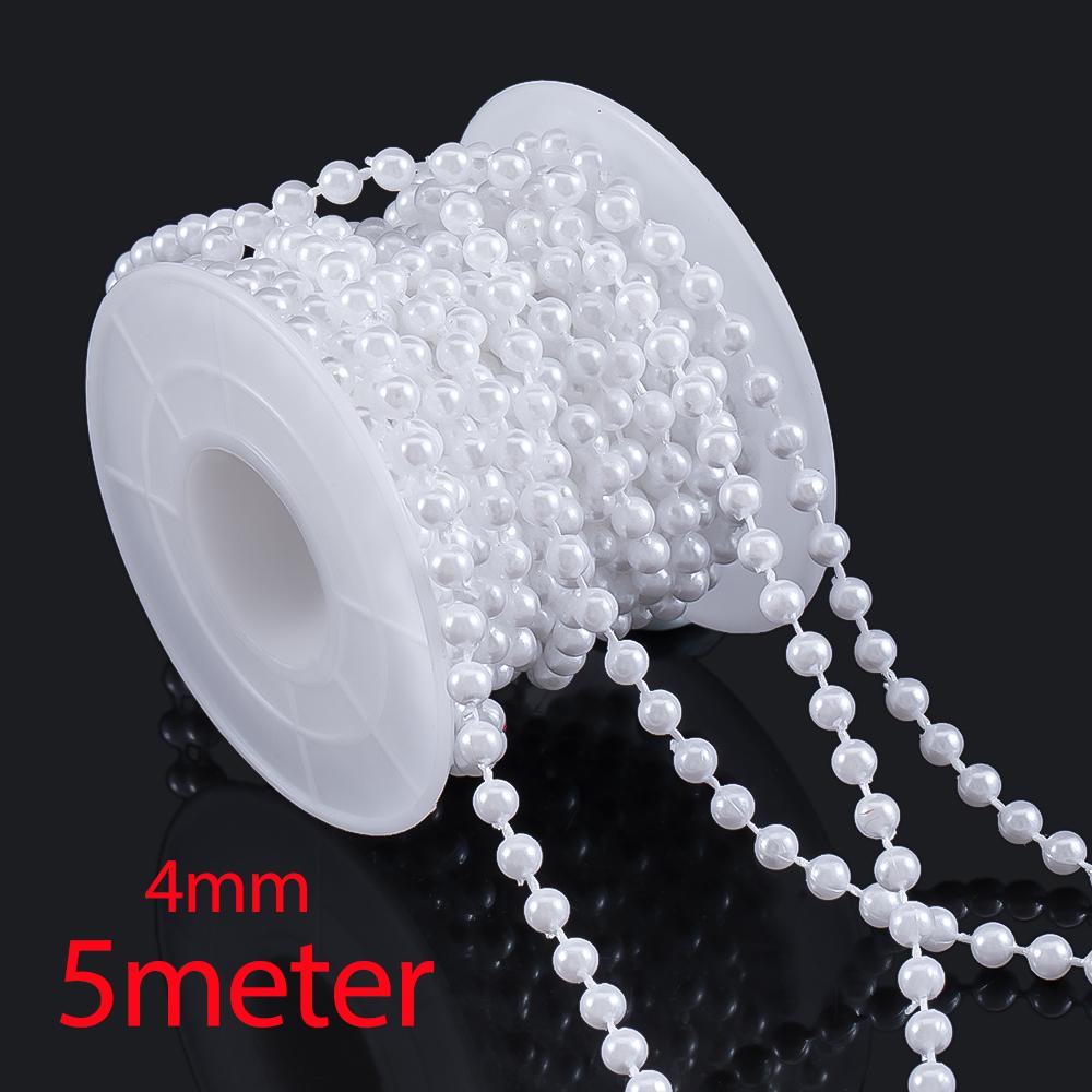 10M 2M ABS Imitation Pearl Star Bead Chain Line Cord Plastic Thread Trim DIY Wedding Party Decor Jewelry Findings Craft Material