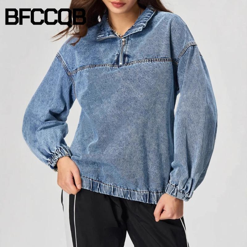BFCCQB Женские винтажные повседневные однотонные куртки и пальто с воротником-поло с длинными рукавами и осенне-зимним принтом