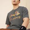 Li-Ning Прохладная комфортная повседневная футболка с буквенным принтом и круглым вырезом, мужские топы с короткими рукавами, свинцово-серый AHST567-3