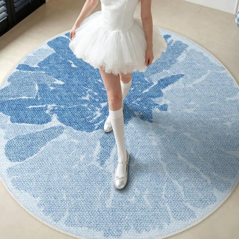 Modern Style Bedroom Decor Blue Carpet Round Carpets for Living Room Fluffy Soft Lounge Washable Floor Mat Thick Plush Study Rug