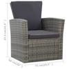4 Piece Garden Lounge Set with Cushions Poly Rattan Grey