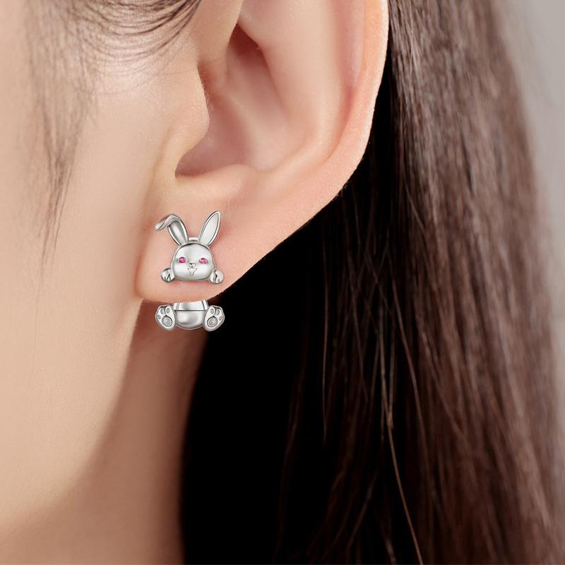 Barbie [Original design of cute rabbit with high-end temperament and original debut ins style love S925 silver earrings for women ZJYES-YS-092