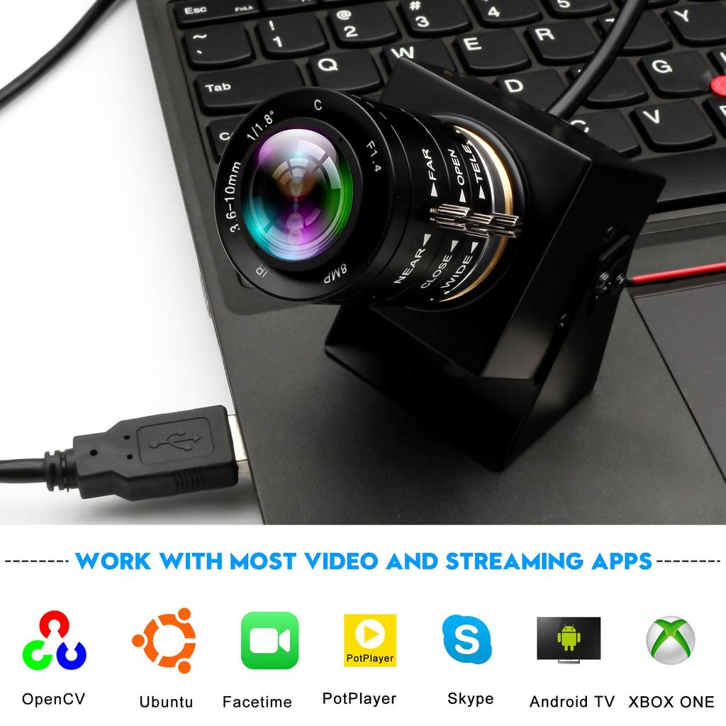 ELP USB Camera Global Shutter 1944P Webcam 50fps High Speed USB Camera 3x Manual Zoom Lens 5MP Webcam Computer Lightburn Motion Capture Face