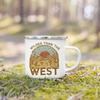 West Cowboy Printed Camper Mugs Camping Enamel Mug Adventure Campfire Party Beer Juice Cup Gifts for Camper Best Gift for He Her