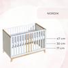 Łóżeczko dziecięce nordik 2w1 120x60 cm - drewniane łóżko dla dziecka + barierka