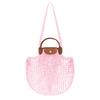 Longchamp Сумка Le Pliage Filet 38 с полым замком-кнопкой, отделкой из хлопка и кожи, на плечо, через плечо, сумка-тоут Женские сумки Розовый 10121HVH018