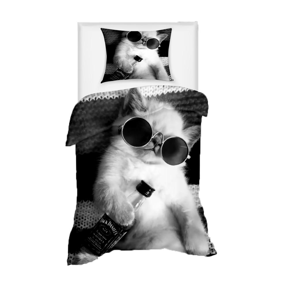 Супер милый комплект постельного белья для детей с котятами Kawaii Girl Quilt Cove King Queen Size Cat Animal 2/3 шт. полиэстеровый пододеяльник (Нет листа)