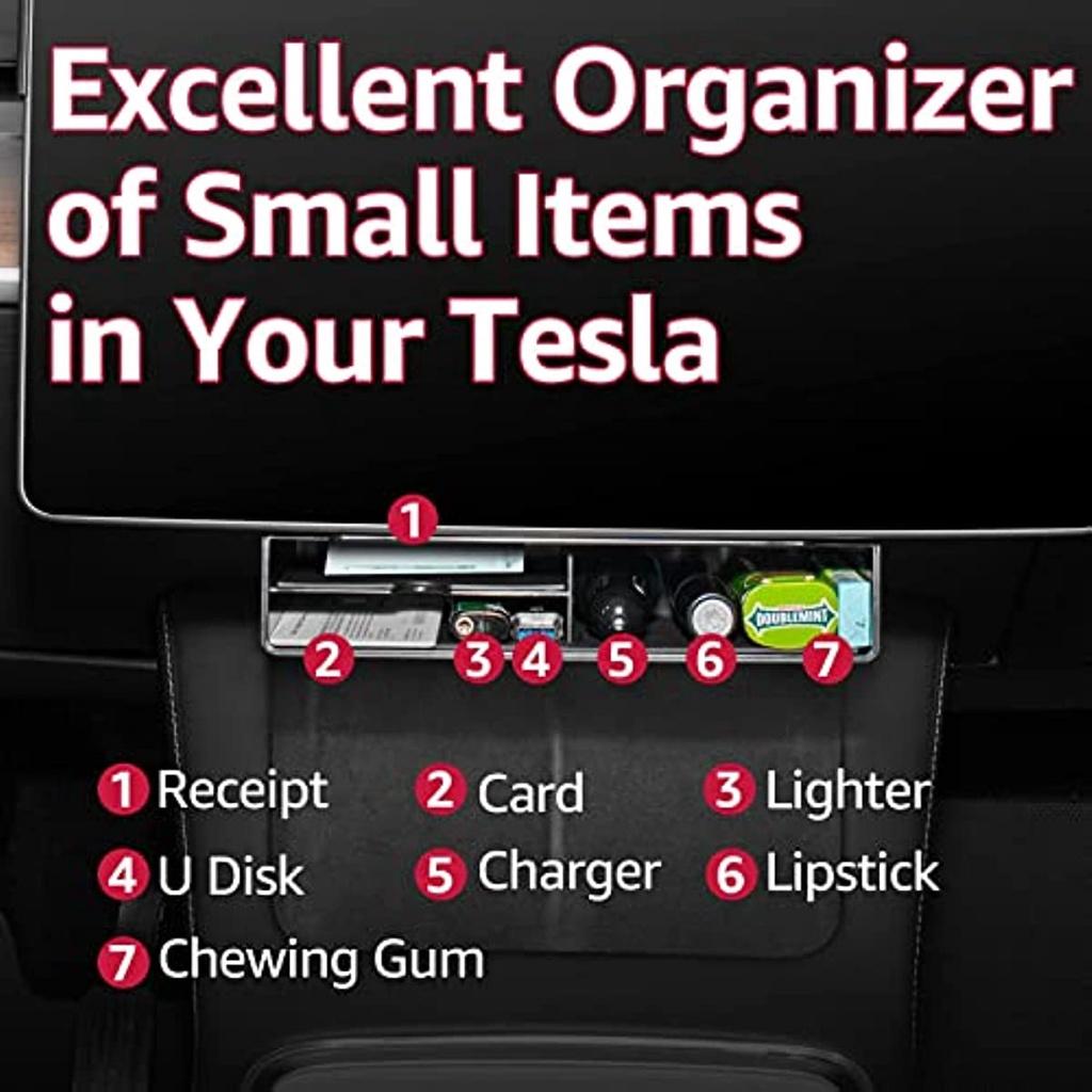 Органайзер для центральной консоли для Tesla Model Y Model 3, ящик для хранения под центральным экраном управления для Model Y Model 3 2021 2022 2023