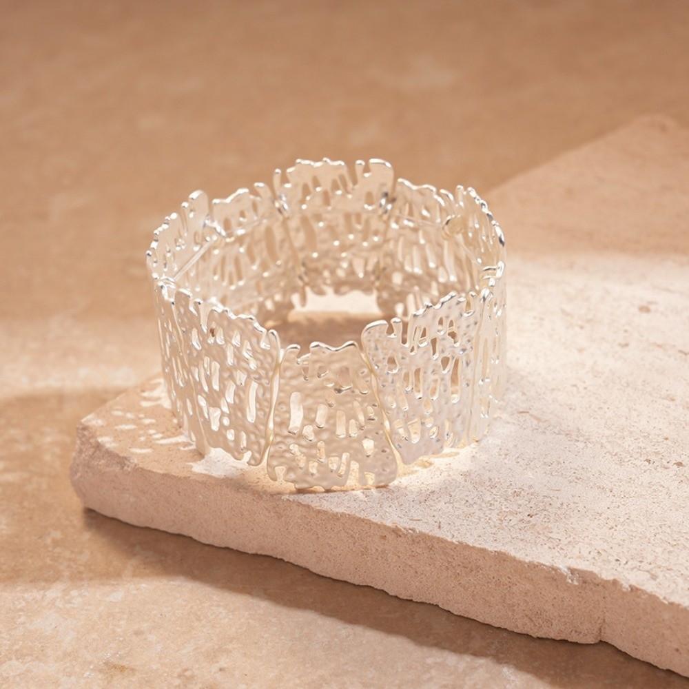 Полые металлические браслеты-манжеты с цветочным узором, массивный браслет, уникальный преувеличенный браслет, украшение