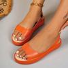 Мода Мода Платформенные Сандалии Лето Новые Круглый Носок Открытый Носок Один Ремешок Противоскользящие Износостойкие Рыбий Рот Плоская Подошва
