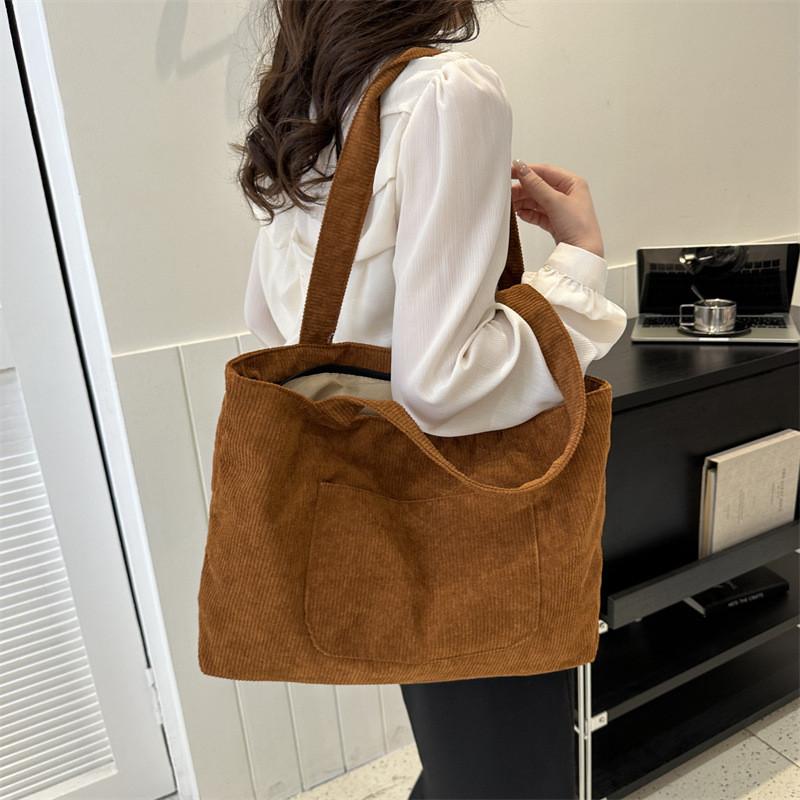 Trendy Simple Tote Bag With Spacious Interior And Soft Structure Ideal For Everyday Commuting In Black White Blue Brown