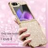 Покрытие Bling Glitter Phone Case для Samsung Galaxy Z Flip 6 5 4 Flip6 Flip5 Flip4 5G Жесткий пластиковый противоударный защитный чехол