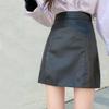 Сексуальная кожаная юбка из глянцевой искусственной кожи, женская короткая однотонная мини-юбка на молнии, юбки трапециевидной формы со средней талией