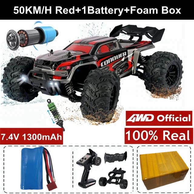 Новый высокоскоростной гоночный внедорожник 4WD RC Car 50 км/ч или 80 км/ч Супер бесщеточный высокоскоростной радио 4x4 Off Road Super Fast Drift Racing RC Truck Vehicle