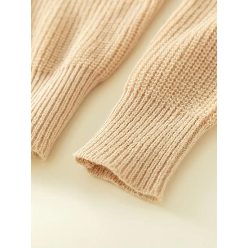 Зимний женский однотонный свитер-кардиган с V-образным вырезом и пуговицами