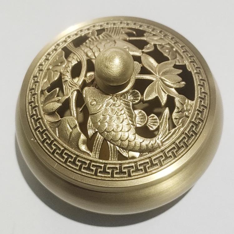 Двойная латунная курильница в форме рыбы: Украшение из сандалового дерева и чайной церемонии