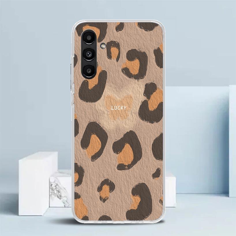 Чехол с леопардовым принтом для Samsung Galaxy A17 A37 A57 A16 A15 A14 A13 A56 A55 A54 A53 A36 A35 A34 A33 A26 A25 A24 A23 Galaxy A