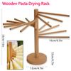 Collapsible Wooden Pasta Drying Rack with 16 Rods - Spaghetti Noodle Dryer Stand Kitchen Gadget