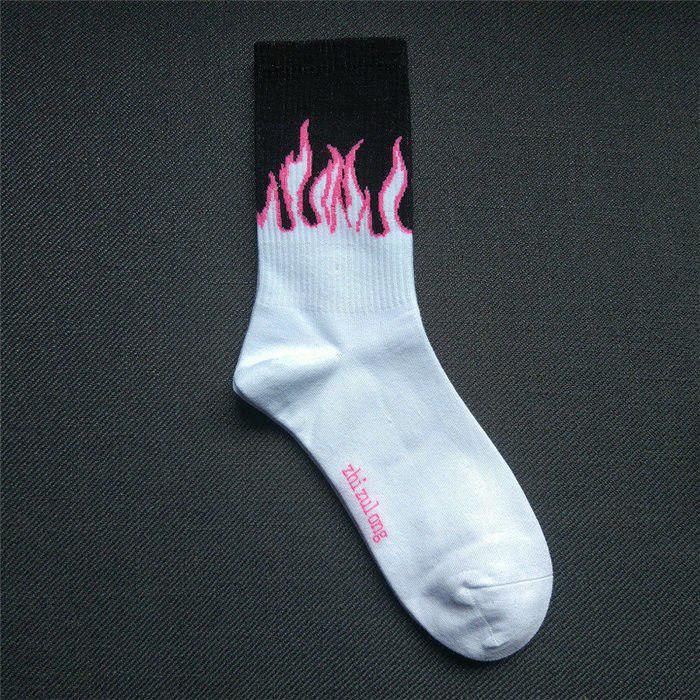 Хип skarpetki хоп носки пламя скейтборд мужчины harajuku смешные носки женщины Носок хлопок