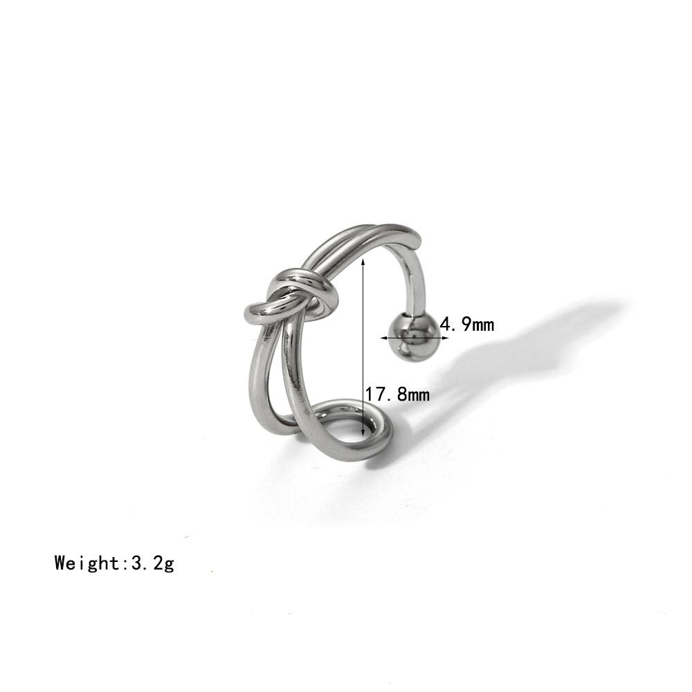 Yori tylish Unique Stainless Steel Irregular Geometric Opening Ring 18 K PVD Plated Waterproof Unusual Trendy Textured Jewelry