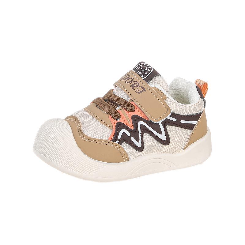 Baby Walking Shoes Mesh Breathable Kids Sports Shoes Toes Capped Soft Sole 2025 New Fashion Toddler Flats Round Toes Size 18-29