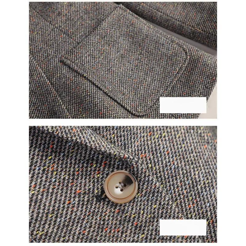 Women Long Sleeve Woolen Suit Jacket Autumn Winter Coat Ladies Office Wool Blazer Blazer Thick Outerwear