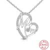 S925 Sterling Silver Wind Interlocking Heart Mother'S Day Gift Necklace, Temperament Women'S Clavicle Platinum Necklace