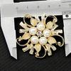 Flower Brooch Pin Rhinestone Crystal Faux Pearl Bouquet Bridal Wedding Jewelry