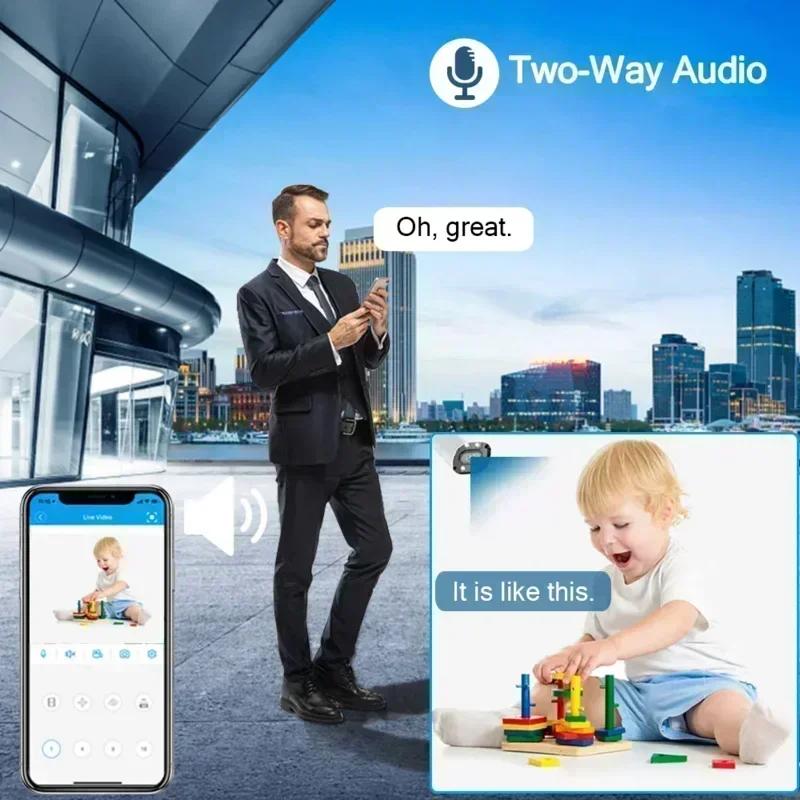 2.4G WIFI 2K IP-камера Двусторонняя аудиосвязь PTZ Слежение Наружная Wi-Fi камера видеонаблюдения Камеры защиты безопасности Умный дом