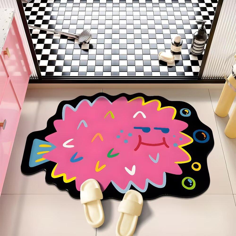 Мультяшный милый допаминовый стиль милый питомец диатомовая грязь напольный коврик для ванной впитывающий противоскользящий быстросохнущий коврик для ног