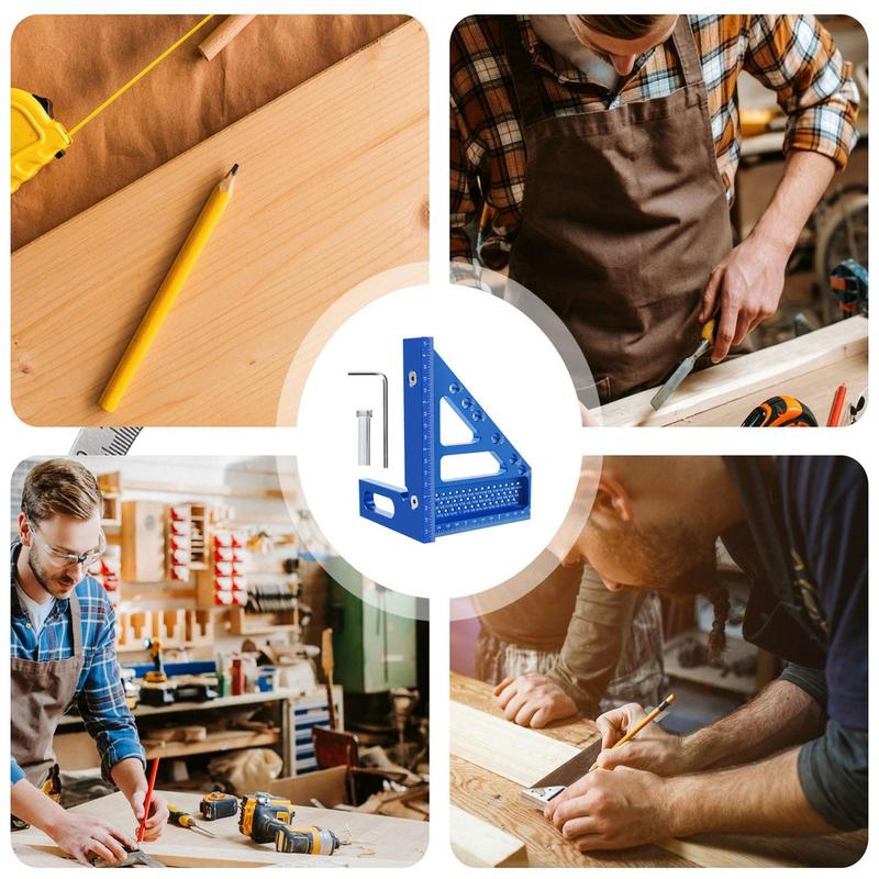 Многоугольный квадратный квадратный линейный транспортир из алюминиевого сплава высокой точности 3D прочный универсальный инструмент для деревообработки