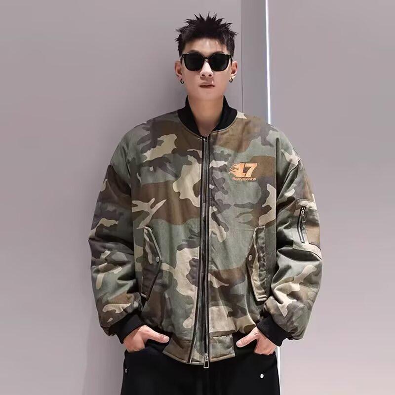 Men's Plus Size Japanese Style Camouflage Embroidery Jacket