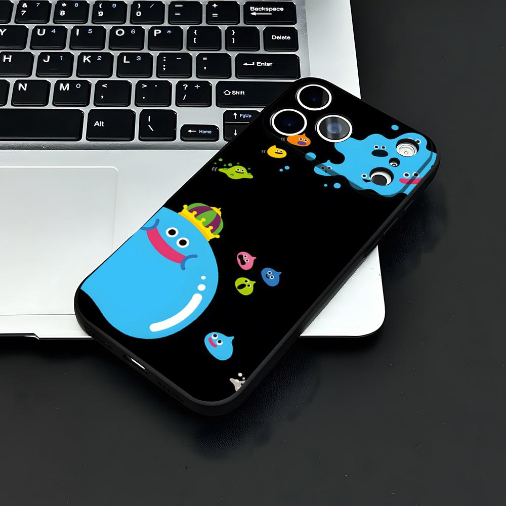 D-dragon Q-Quest Слайм Чехол для телефона Для IPhone 17 Air 16 E Pro Max 15 14 13 Mini 12 Pro 11 Max Plus Черный Мягкий корпус
