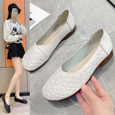 Женские легкие мокасины Mom Flat Loafers 2024 года, повседневные туфли с круглым носком и вышивкой, женские мягкие мокасины для отдыха