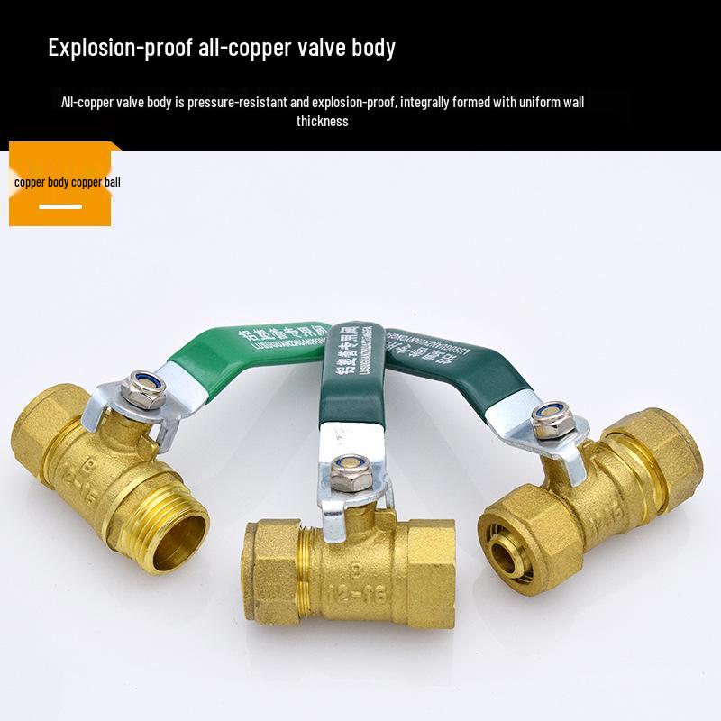 Солнечный компрессионный шаровой кран-переключатель с алюминиево-пластиковым фитингом для радиаторов 1/2" и 3/4" Модель 2025