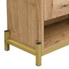 Elegant Wooden Shoe Cabinet with Rattan Doors – 4 Doors, Metal Frame and Top Shelf for Stylish and Organized Storage.