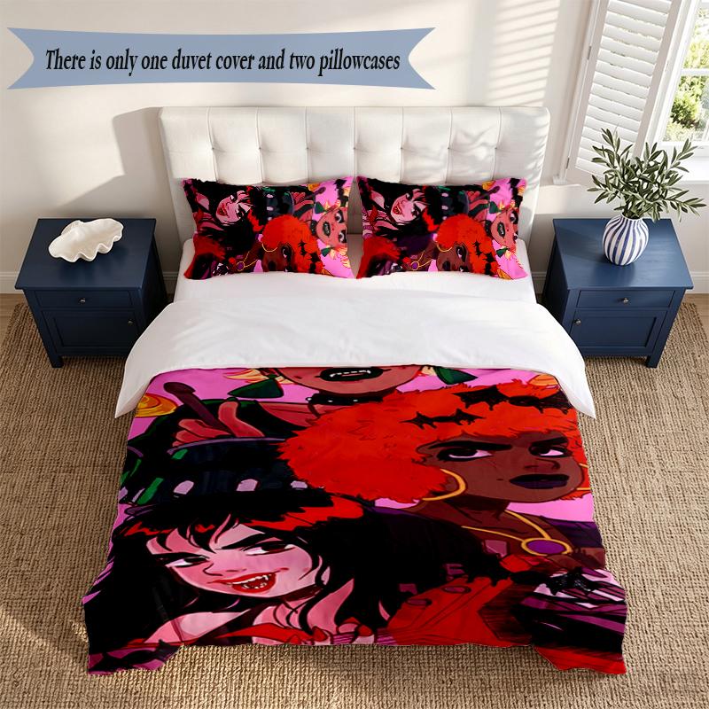 Hex Girls 3‑Piece Bedding Set Soft Microfiber Duvet Cover Pillowcases Comfortable Bed Linen for Bedroom Decoration