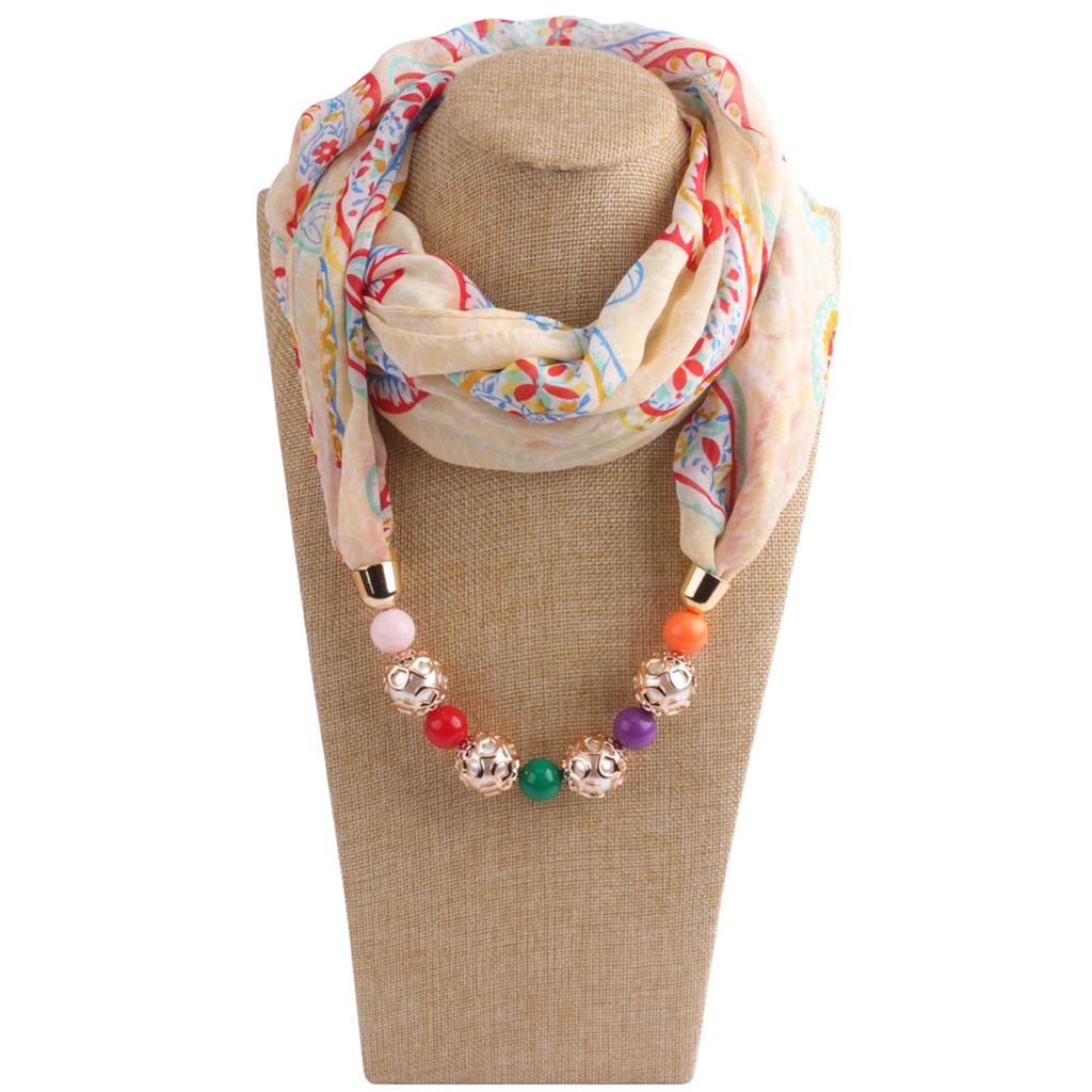 Gorgeous Beads, Circular Ring Scarf, Women's Scarf Accessories, Necklace, Ethnic Style Scarf