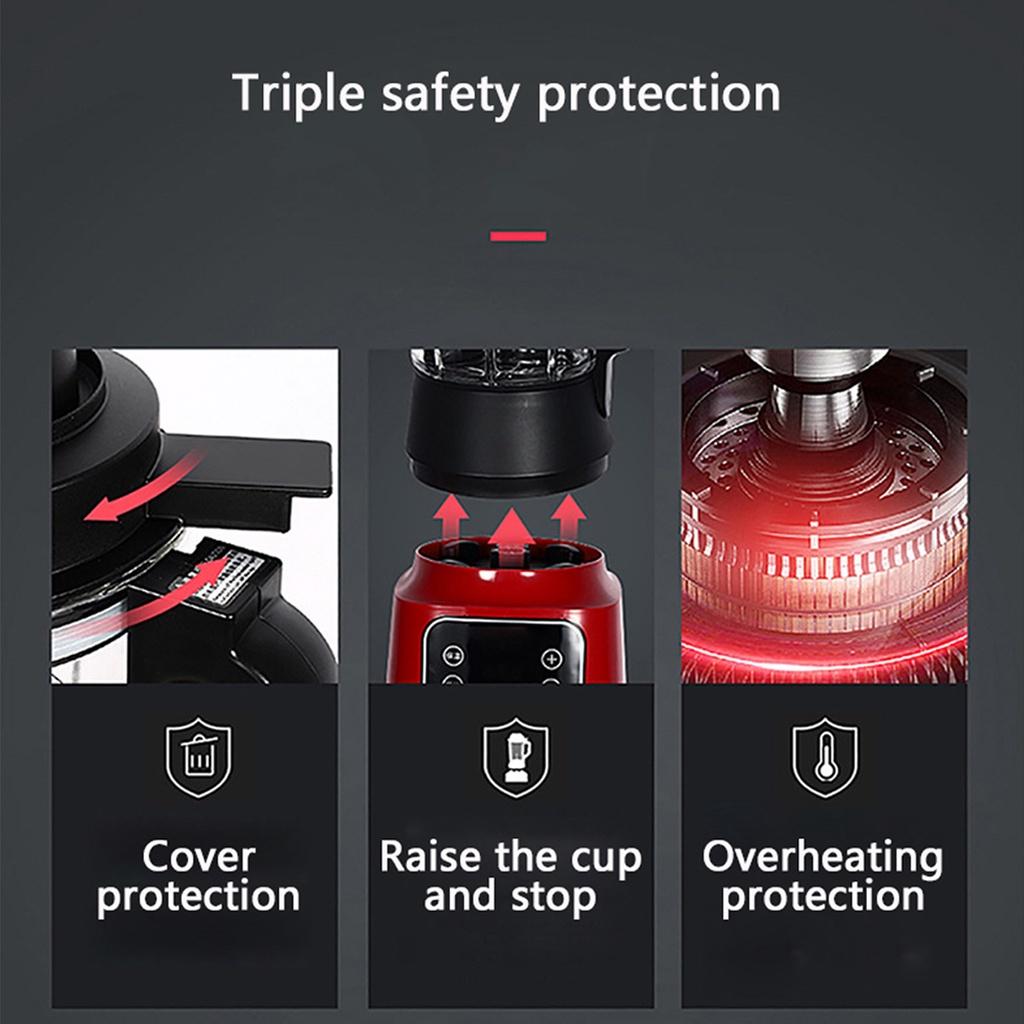 1.75L Professional Automatic Touchpad Timer Blender Mixer Juicer High Power Food Processor 8 Blades One-touch Cleaning Cooking